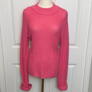 🩷👚 Pink Loose-Knit Sweater Top XS